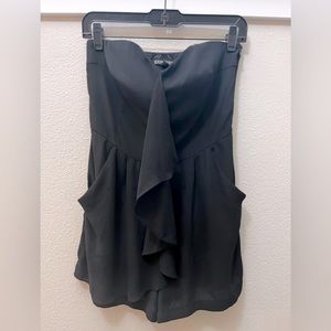 Express sweetheart neckline with waterfall feature romper